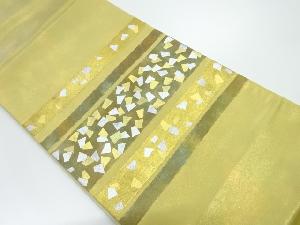 金彩横段に色紙散らし模様織出し袋帯